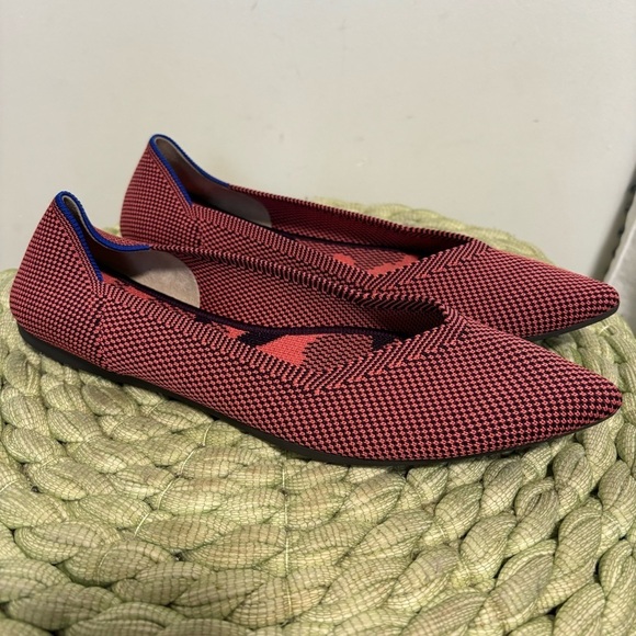 Rothy's The Point Rose Double Stitch Point Toe Slip On Knit Flats - Picture 6 of 15